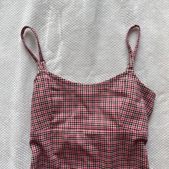 BRANDY MELVILLE PINK PLAID MINI DRESS - Picture 4 of 8